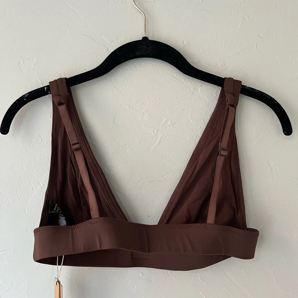 🤎SKIMS SWIM PLUNGE BIKINI TOP COCOA S M 4X